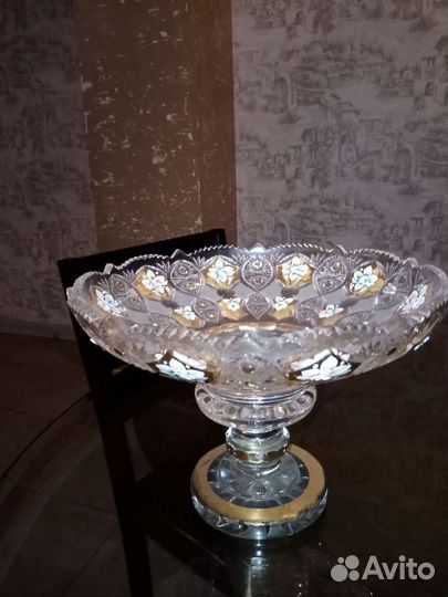 Ваза для фруктов хрусталь