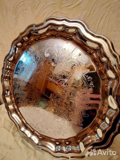 Поднос мельхиоровый