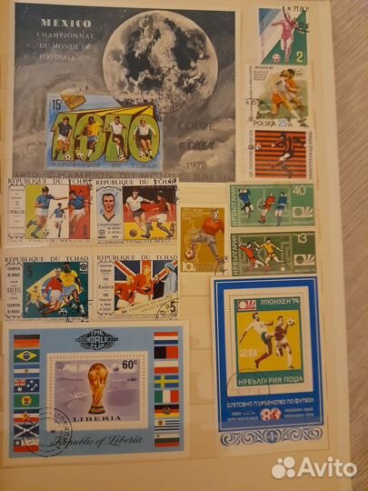Почтовые марки мира,тема футбол