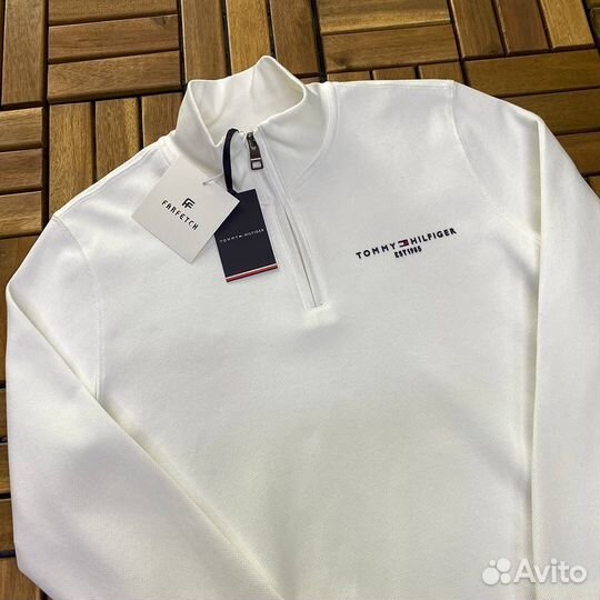 Полузамок мужской lacoste свитшот белый