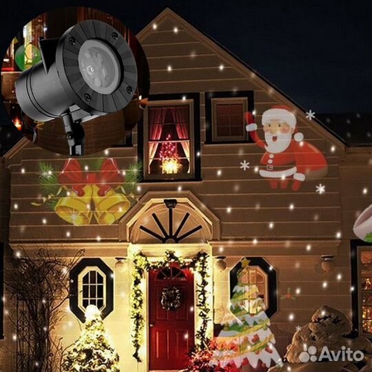 Со снежинками Новый Год проектор в детскую комнату