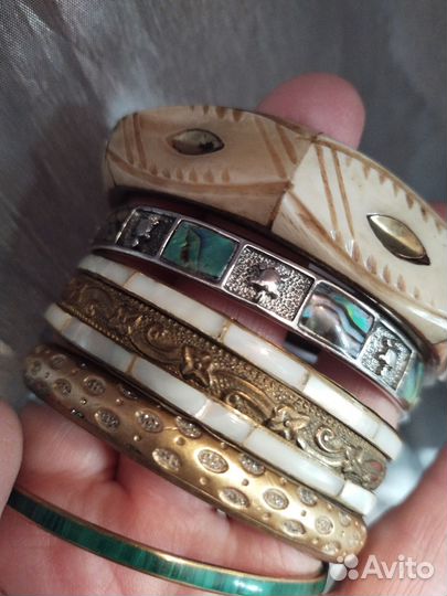 Винтажные браслеты кость перламутр