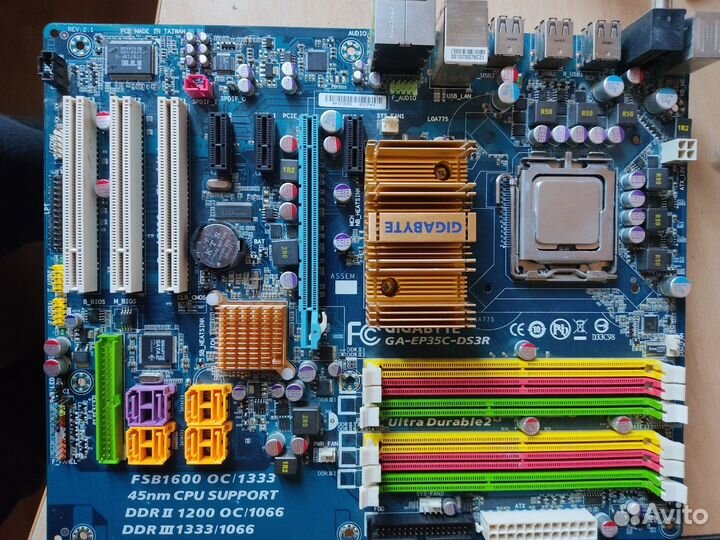 Комплект gigabyte GA-EP35C-DS3R+E2100+1GB(обмен)