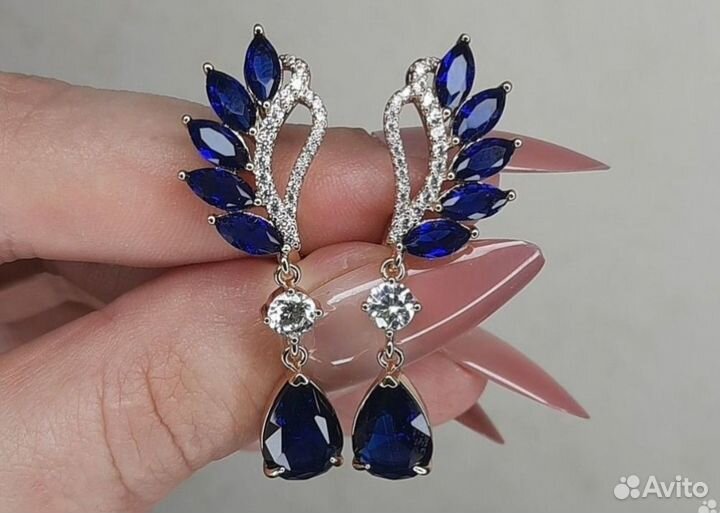 Серьги под сапфиры