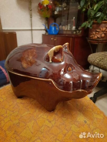 Горшок для запекания большой. Коньячный набор.ссср