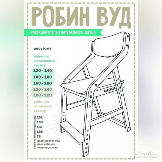 Растущий стул без покрытия