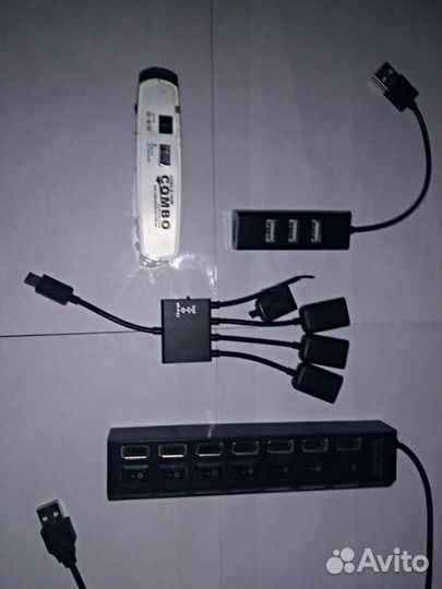 Компьютерные мыши 7 шт, usb хабы 3 шт и картридер