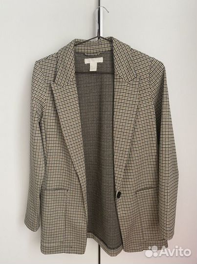 Пиджак женский H&M в клетку трикотажный р42