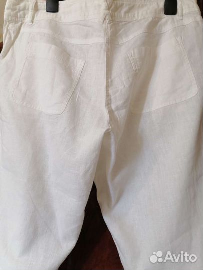 Брюки Капри женские 50 52 облегчённый лен Bonprix