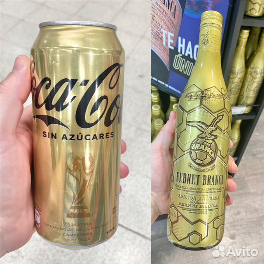 Coca-Cola коллекция золотых банок Аргентина