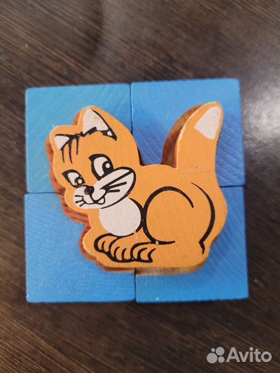 Пазл для малышей. Доска-вкладыш: Животные. Кубики