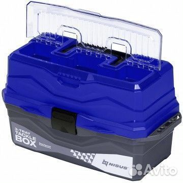 Ящик для снастей Tackle Box трехполочный синий
