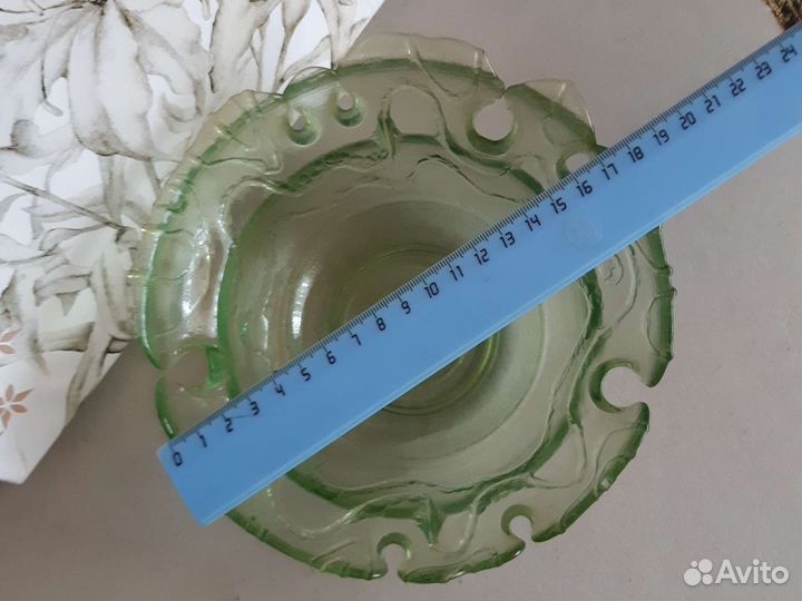 Ваза для фруктов цветное стекло СССР