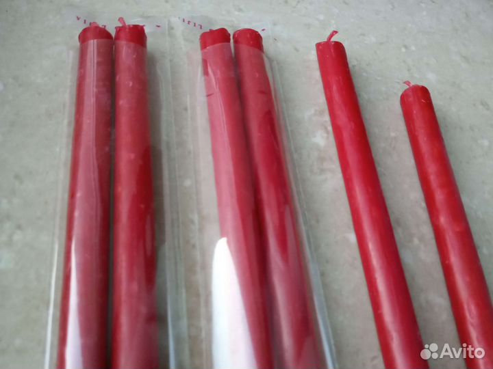 Большие восковые свечи, красные, наборы