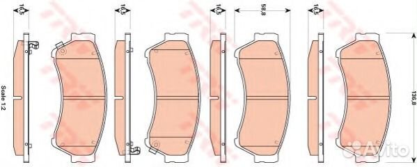 TRW GDB3501 Колодки тормозные mazda 6 07- перед