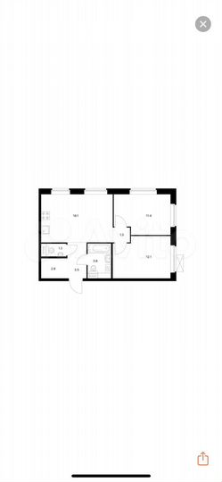 2-к. квартира, 54,3 м², 17/21 эт.