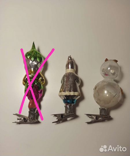 Елочные игрушки СССР на прищепке