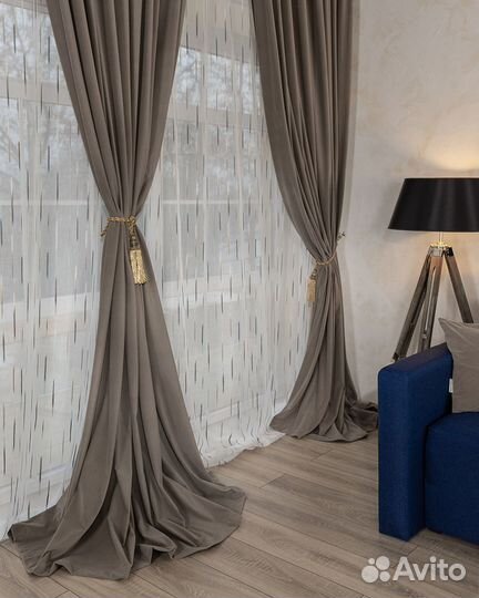 Комплект штор бархат Богема Кофе