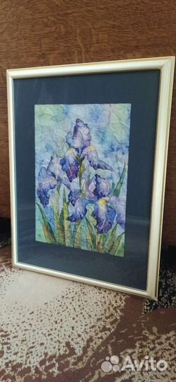 Картина акварель Ирисы 30х40