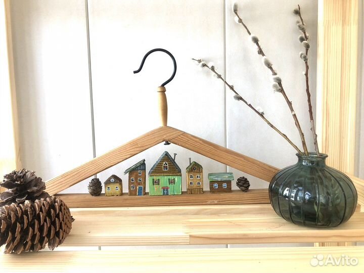 Вешалки с домиками, декор для дома ручной работы