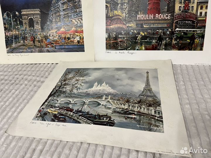 Литографии Италия Париж