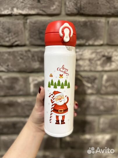 Термос для горячих напитков новогодний подарок