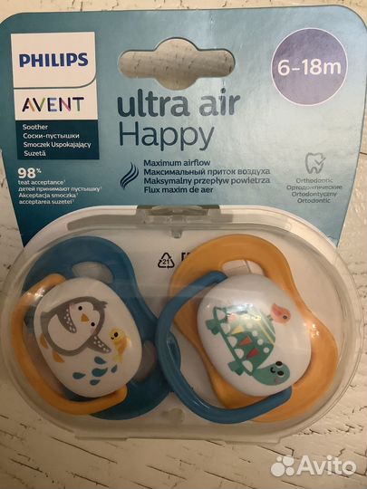 Новая Пустышка Philips Avent с 6 до 18 мес. 2шт