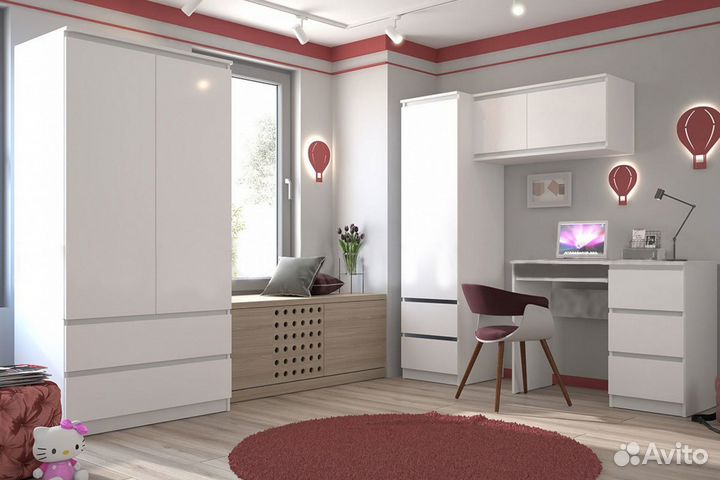 Компьютерный / Письменный Стол Челси (Белый глянец