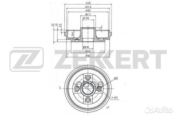 Барабан торм. зад. Opel Agila A 00- Suzuki Alto