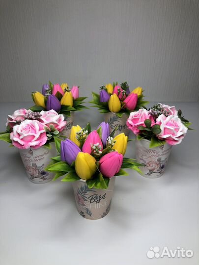 Мыло ручной работы « букеты»