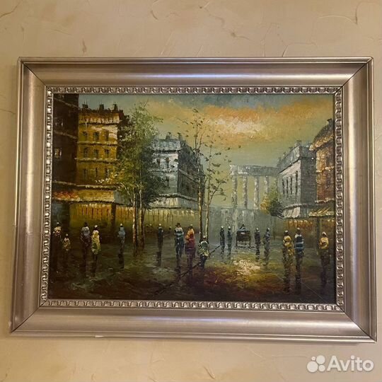 Картина маслом город 80 на 100