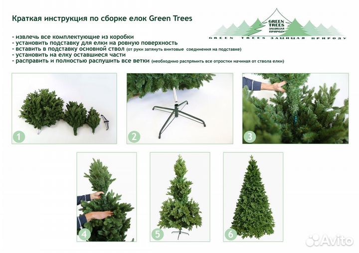 Ель Green Trees 1,8м с литыми ветками