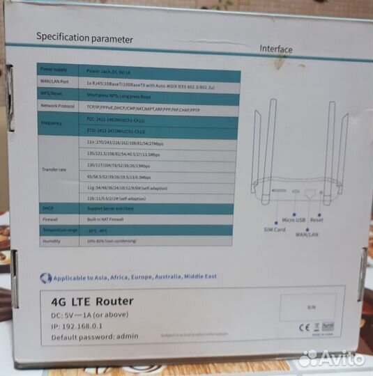 Сетевое оборудование Wi-Fi роутер 4G CPE (LTE)