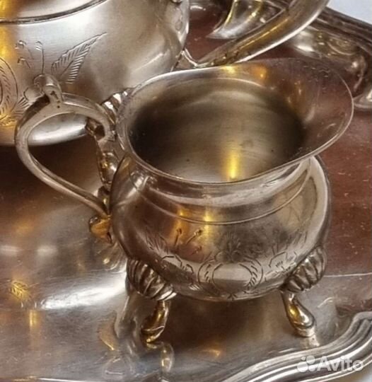 Сервиз чайный чайник сахарница серебрение Англия