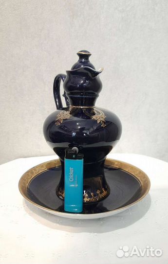 Кофейник и блюдце. Кобальт. СССР