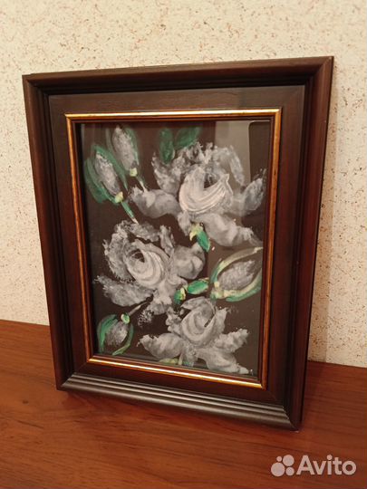 Картина акварель в деревянной раме