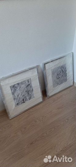 Два постера в рамках Рибба Икеа, 52 на 52 см