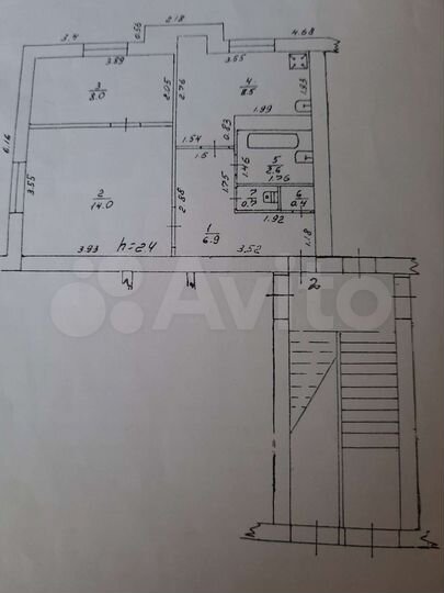 2-к. квартира, 41,1 м², 1/2 эт.