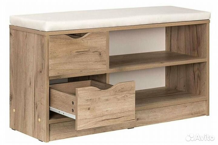 Ларедо-1 Тумба для обуви Крафт золотой/кожзам белый