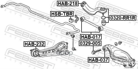 Сайлентблок заднего продольного рычага HAB-232