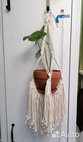 Подвесное макраме кашпо для цветов