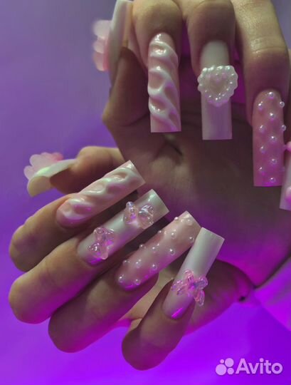 Наращивание ногтей, арт/креативный маникюр