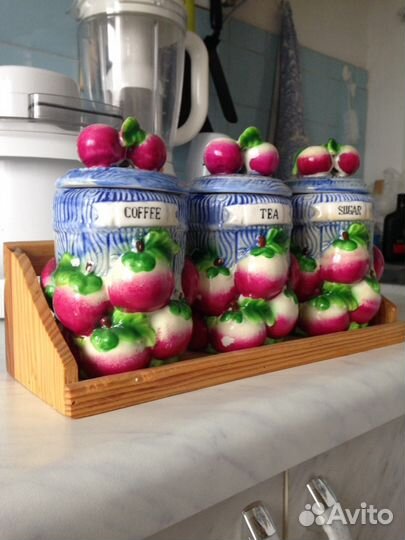 Кухонный набор для чая, кофе и сахара на подставке