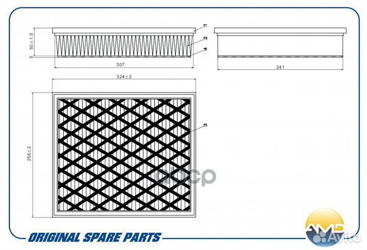 Фильтр воздушный 13 71 7 798 342/AMD.FA357 AMD
