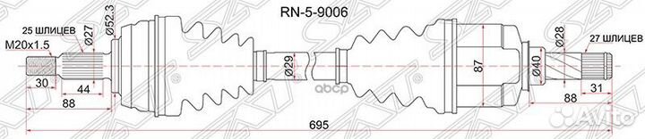 Привод в сборе FR LH renault duster 10- 1.6 бензин