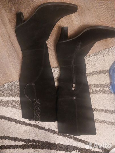 Сапоги зимние замшевые Janita жен 37 чёрные мех