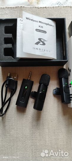 Петличный микрофон К35 для телефона и ноутбука