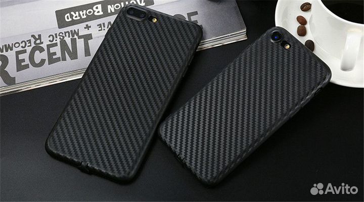 Чехол силиконовый Карбон