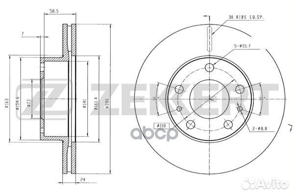 Диск торм. перед. Citroen Jumper (230 244 Z ) 94