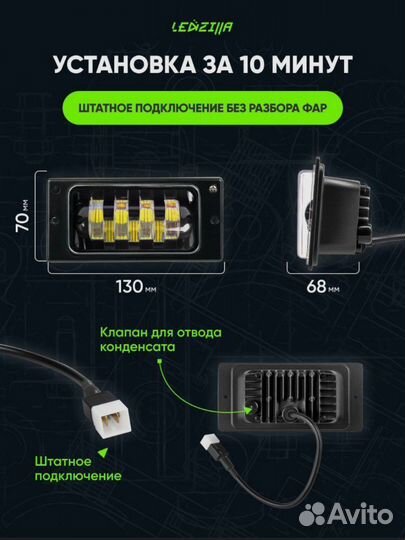 Противотуманные фары светодиодные ваз 2110-2115